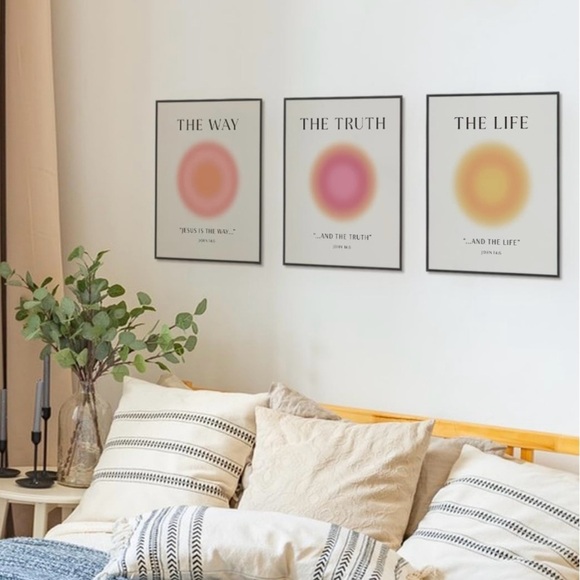 Christian Art Prints, 3 Pieces - Jesus is The Way, The Truth, The Life, 8”x10” - Picture 4 of 5